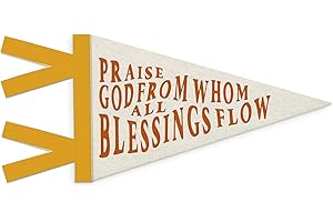 SJDFCSA Christian Nursery Decor, Praise God from Whom All Blessings Flow Christian Wall Hanging Pennant Flag Banner, Groovy Bible Verses Wall Decorations for Kids Room Bedroom Nursery Playroom Decor