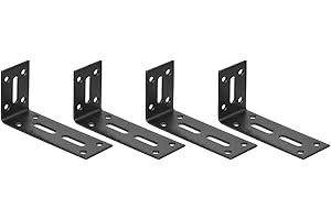 uxcell Adjustable L Corner Braces, 4Pcs 120 x 60 x 40mm Cold Rolled Steel L Corner Code, 90 Degree Slotted Angle Brace Bracke