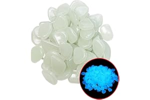 Stymx 520 PCS Glow Stones, Glow in Dark Gardon Pebbles Luminous Rocks for Walkways Yard Aquarium Fish Tank Decoration Powered by Light and Solar (White)