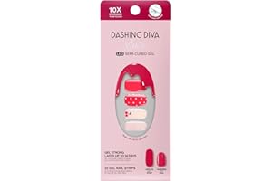 Dashing Diva Glaze Nail Strip Set - Cherry Vanilla - Long Lasting, Chip Resistant, Semi-Cured Gel Nail Strips - Summer Gel Set - 4-Piece Manicure Kit with 32 Strips