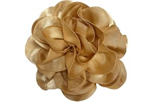 NEWZENRO Satin Fabric Rose Flower Extra Large Big Brooches Lapel Pins Silk Camellia Oversized Pin for Women Wedding Party Dance Banquet Dresses Suit Clothes Accessories Jewelry Gifts 7.5in