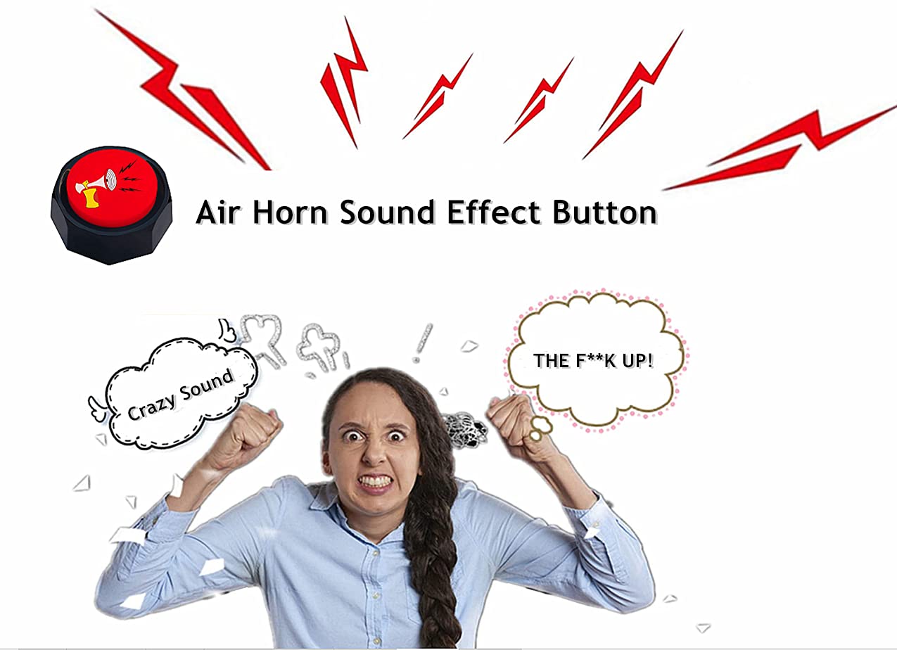 RIBOSY Air Horn Button - DJ Horn Sound Effect - Funny Gag Gifts - Noise Maker - Add Extra Fun to Your Life