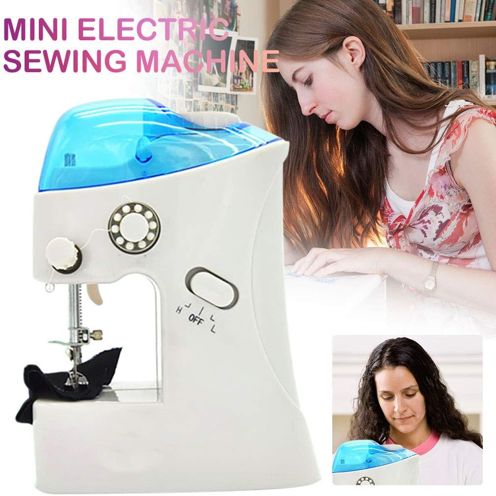 FINME Mini Sewing Machine, Portable Household Automatic Sewing Machine Electric Crafting Mending Machine,for Beginner Household Use