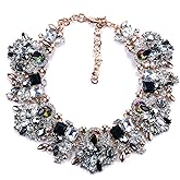 Zthread Bib Statement Necklace Colorful Glass Crystal Collar Choker Necklace for Women Fashion Accessories