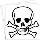 dealzEpic - Die Cut Skull and Crossbones Sign Symbol - Self Adhesive Peel and Stick Vinyl Decal/Cool Laptop Sticker - 3.94 x 3.94 inches | Pack of 4 Pcs