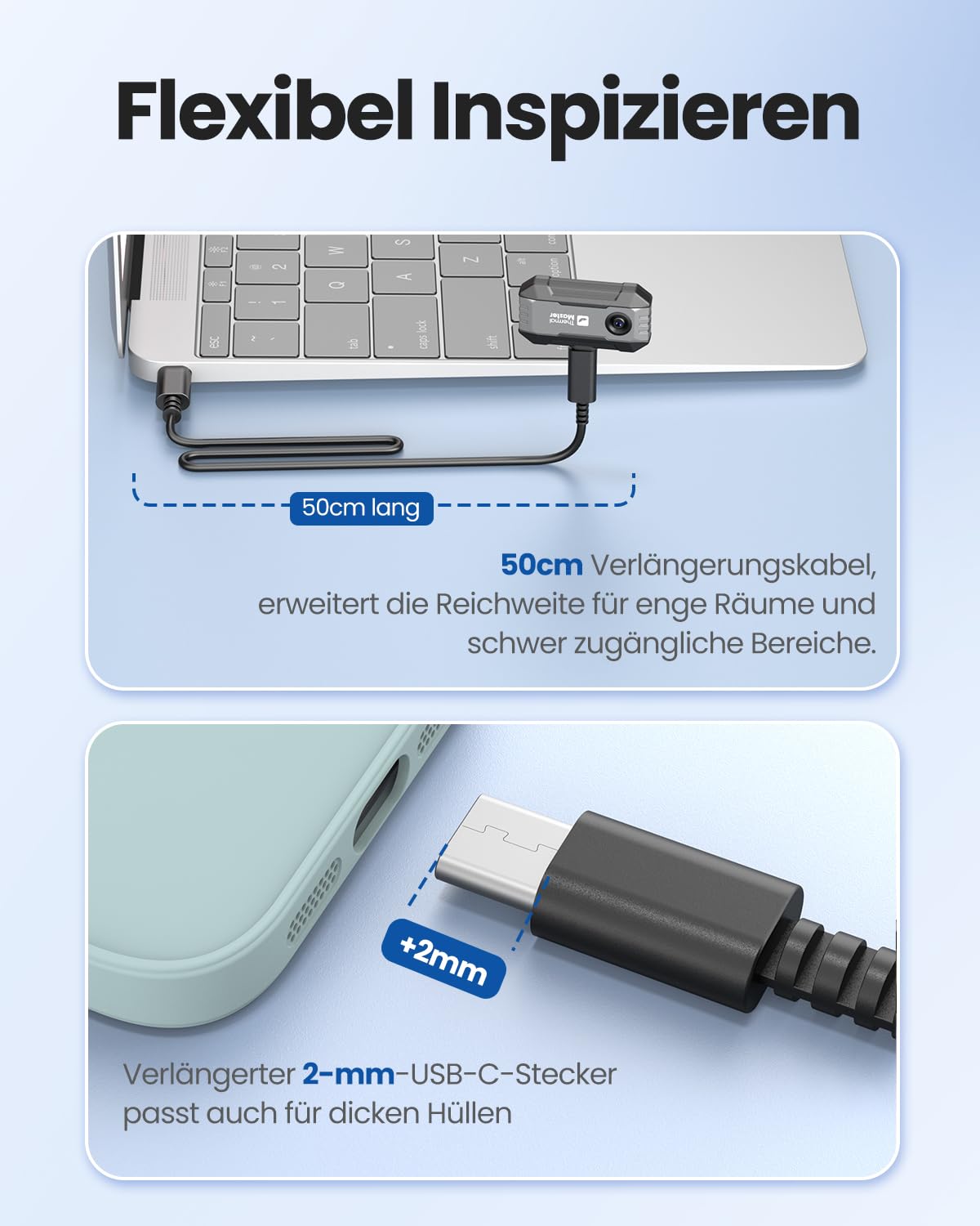Thermal Master P1 Wärmebildkamera für iPhone 15/16 und Android Infrarotkamera mit Super IR Auflösung 320x240, Wärmebildkameras ±2℃ Genauigkeit Haus-Inspektion 15x Zoom, Grau 9