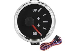 ESTINK Boat Trim Gauge Kit, 52mm/2in UP-DN Boat Trim Gauge 0-190ohm Trim Tilt Indicator Red Backlight Marine Trim Gauge IP67 Trim Meters for Engines Generator Sets Ships (Black)