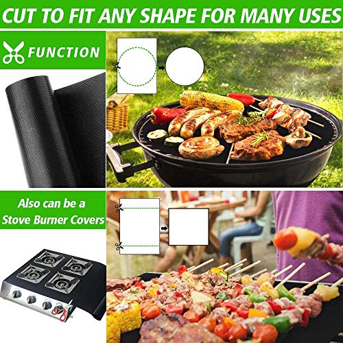 BBQ Copper Grill Mats for Outdoor Grill Non Stick, Reusable, and Easy to Clean Barbecue Grilling