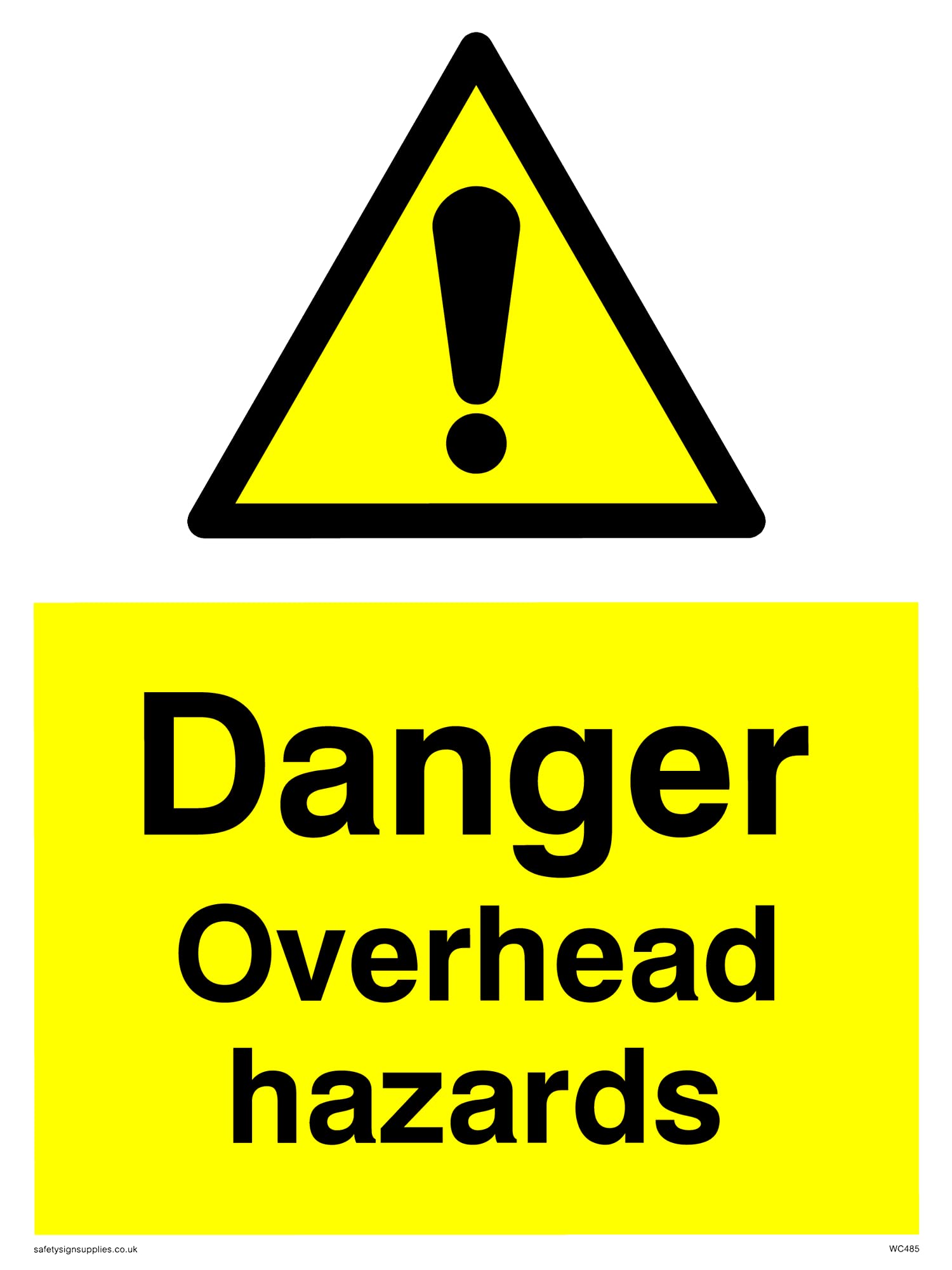 Pack of five - Danger Overhead Hazard Sign - 150x200mm - A5P