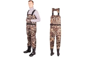 NEYGU 5mm Neoprene Waders with 1500g Weight Rubber Boots