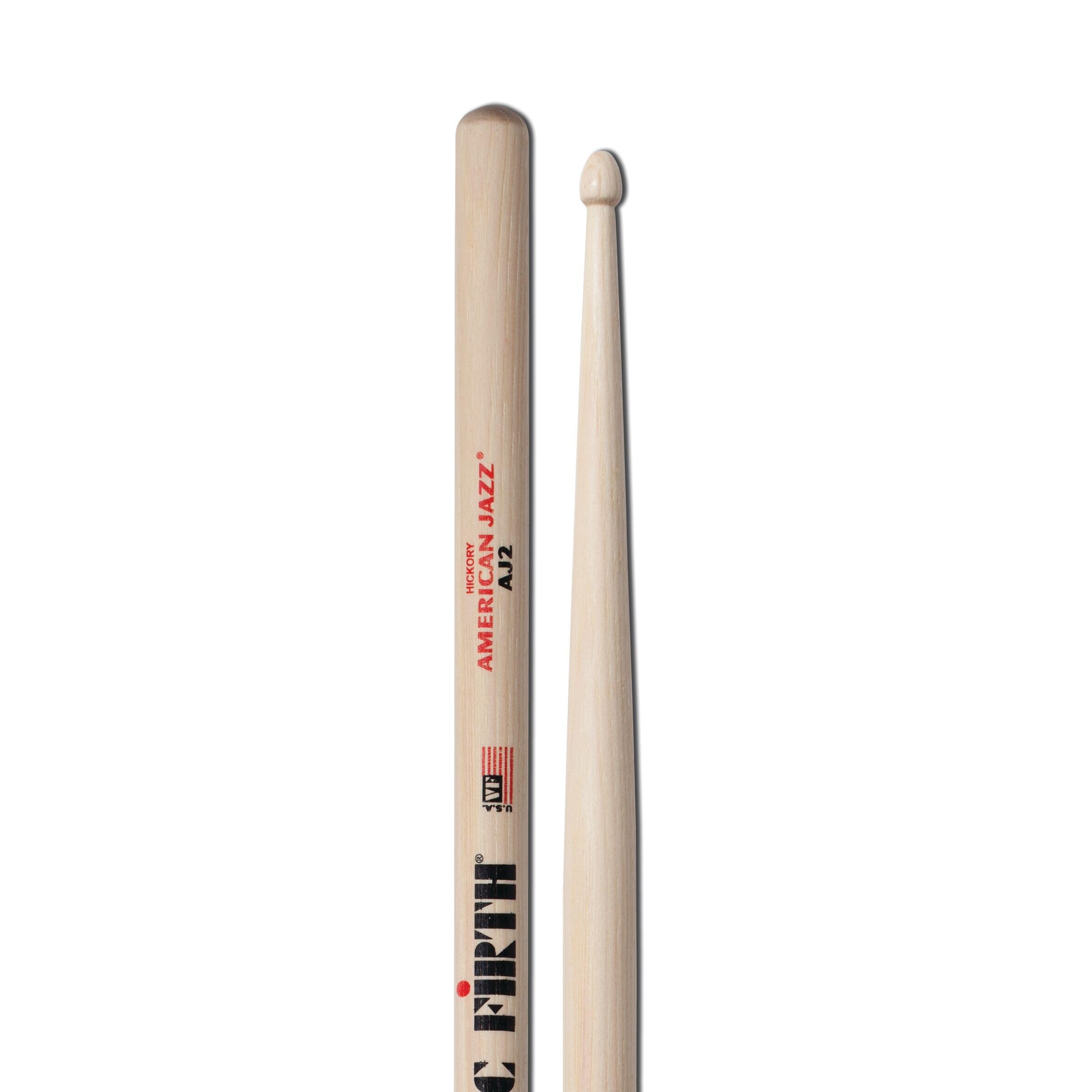 Vic FIrth - American Jazz® Drumsticks AJ2 - American Hickory - Tear Drop Wood Tip