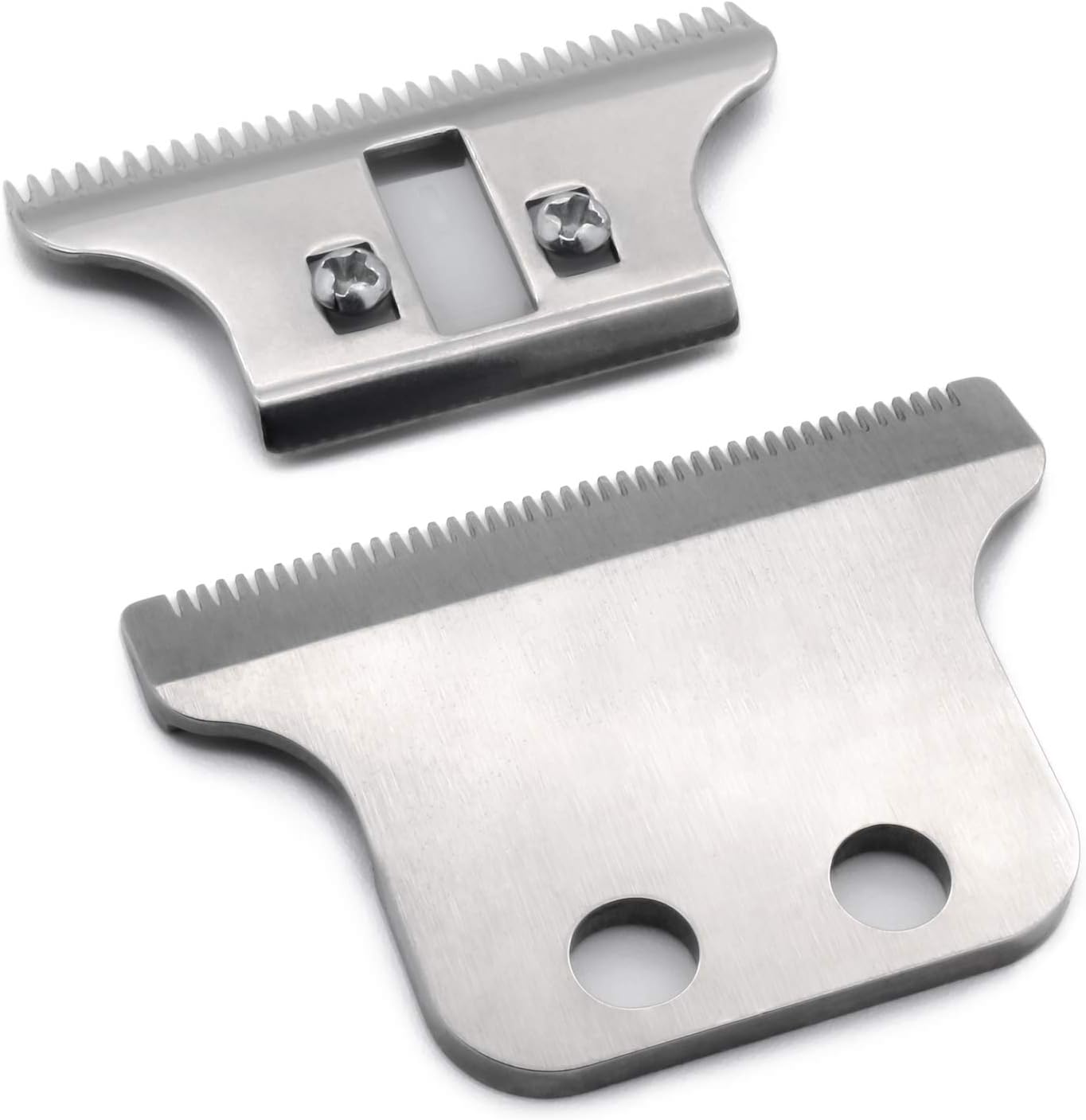 HONGNAL Professional clipper blade,Double Wide Trimmer blade,2-Hole Blade,Adjustable Replacement Clipper Blades Set,Silver