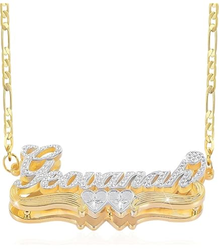 PRY Double Plate Necklace シュウト Double Plated Name Necklace Personalized Custom Name Necklace 18k