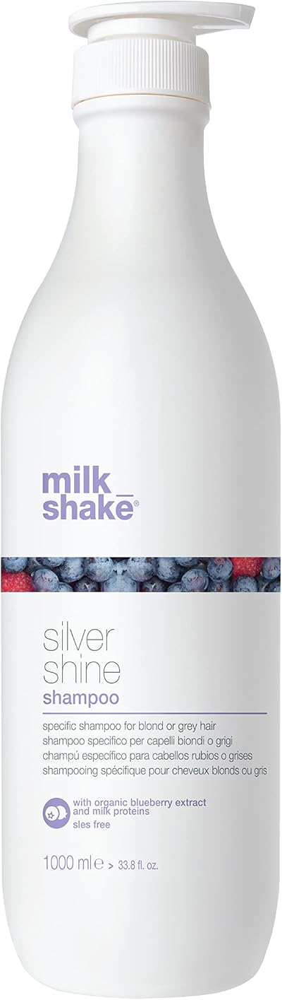 Milk Shake Silver Shine Shampoo 1000ml Blonde Grey Hair Violet Pigment