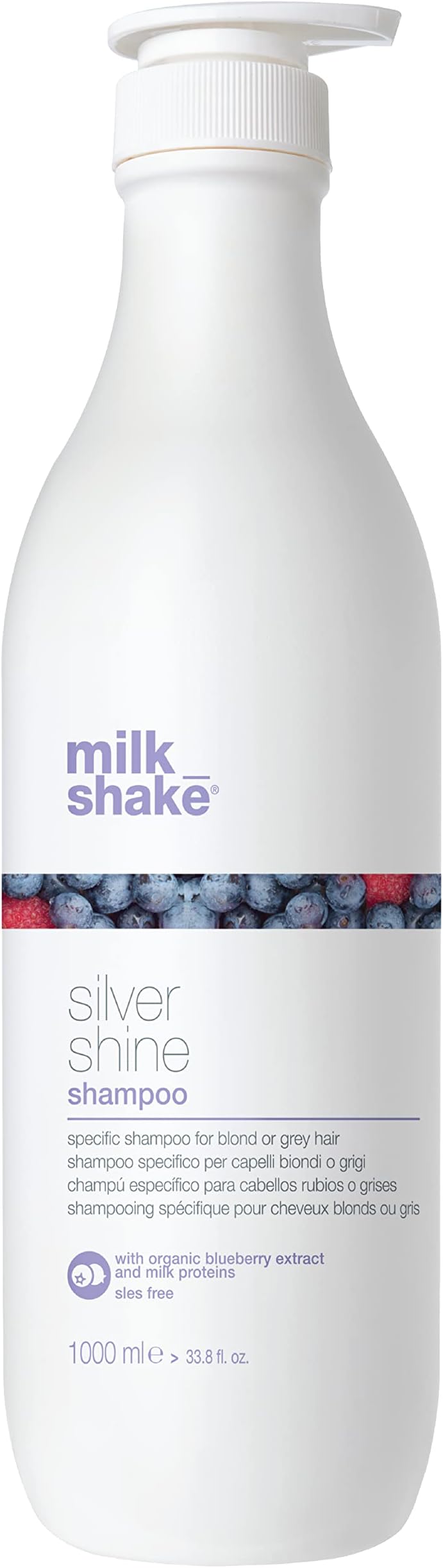 Milk Shake Silver Shine Shampoo 1000ml Blonde Grey Hair Violet Pigment