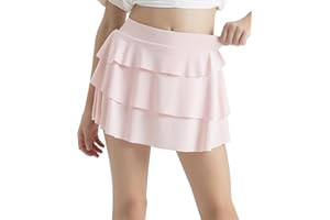 zqajuxg Girls Flowy Shorts with Spandex Liner，2 in 1 Girls Athletic Skirt with Pocket for Tennis Running