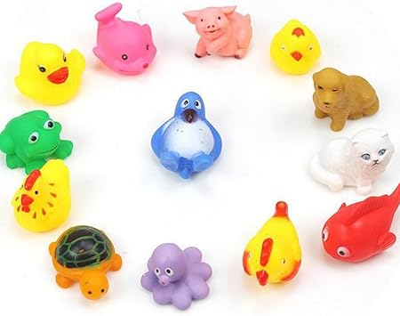 Amazon Co Jp Dcma トイ お風呂 プカプカ 動物 アニマル おもちゃ 押すとプープー ８匹セット 動物お楽しみ おもちゃ