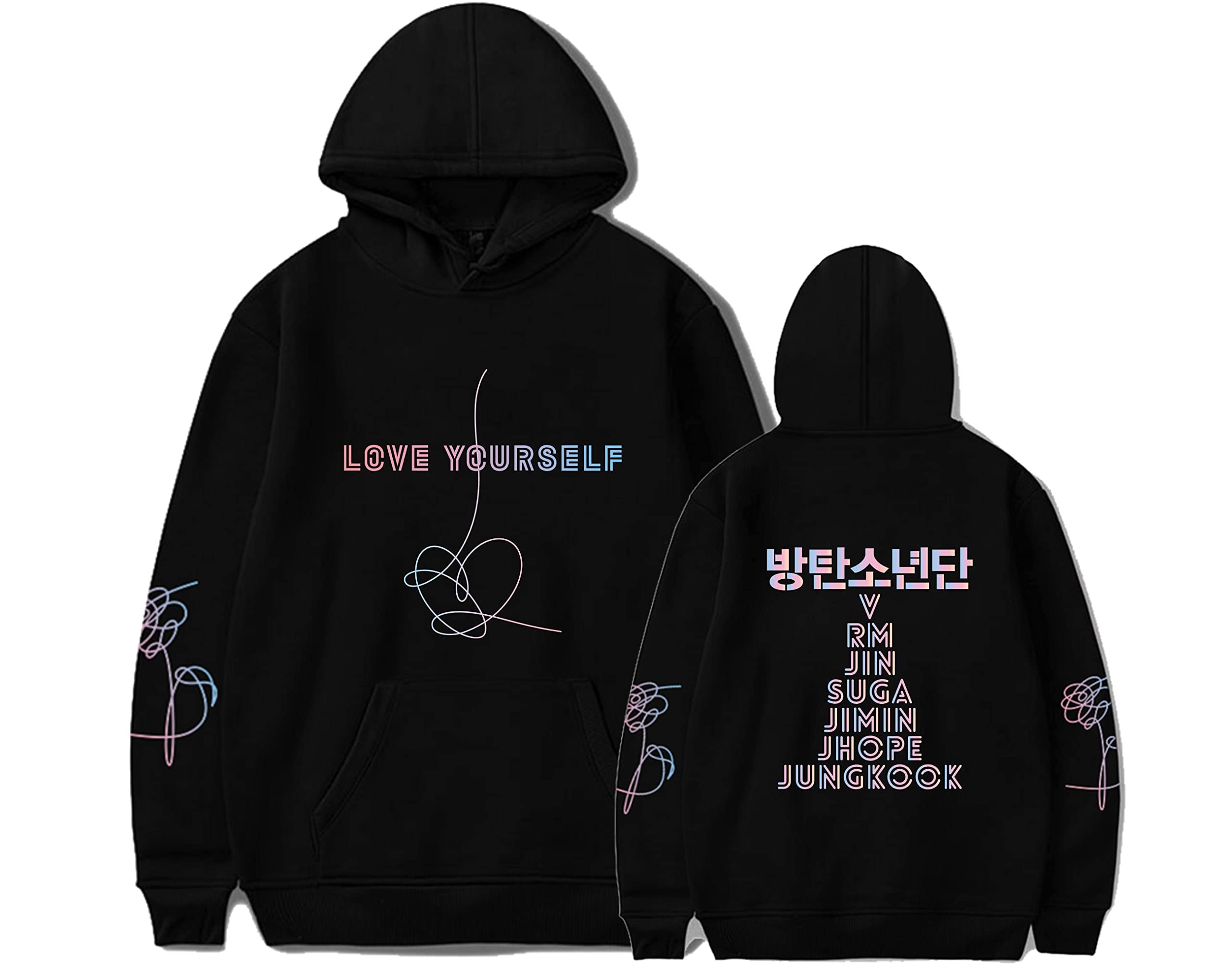 Yuxrytue Bangtan Boys Sweatshirt Love Yourself Hoodie K-POP Womens