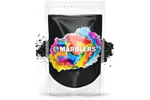 MARBLERS Cosmetic Grade Natural Mica Powder [True Black] 3oz (85g) | Pearlescent Pigment | Dye | Non-Toxic | Vegan | Cruelty-Free | Eyeshadow, Nail Polish, Bath Bomb | Soap, Slime, Candle, Resin