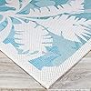 Couristan-Monaco-Coastal-Floral-IndoorOutdoor-Area-Rug-510-x-92-IvoryTurquoise Couristan Monaco Coastal Floral Indoor/Outdoor Area Rug, 5'10" x 9'2", Ivory/Turquoise