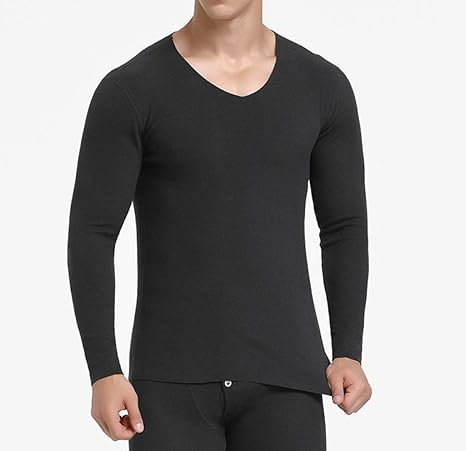 SHIZHESHOP Herrenmode Unterwäsche Nahtlose Faser doppelseitig Kaschmir Thermo-Unterwäsche Long Johns Set (Color : Gray, Size 