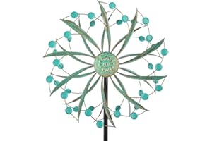 Viveta Wind Spinners, 20 * 85 Inches Large Metal Wind Spinners Outdoor,Decorative Wind Sculpture with 4 Sturdy Stake,Waterproof Windmill for Yard Patio Lawn Decor