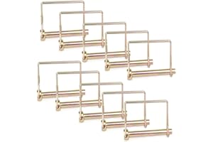 Comonc 10 PCS 1/4 Square Bail PTO Lock Pin Square Pto Pin Shaft Locking Pin Wire Lock Pin Safety Coupler Pin Assortment Kit