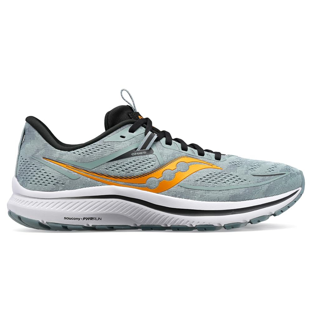 Saucony Omni 21 Men's Running Shoe, Slate/Black, 8.5