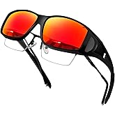KANASTAL Fit Over Glasses for Men Women Polarized UV400 Protection Fashion Wrap Around Shades