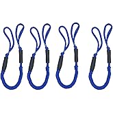 Bungee Cord Rope Dock Lines Stretches Shock Absorbs Marine Mooring Rope 4ft Dark Blue 4 Pack