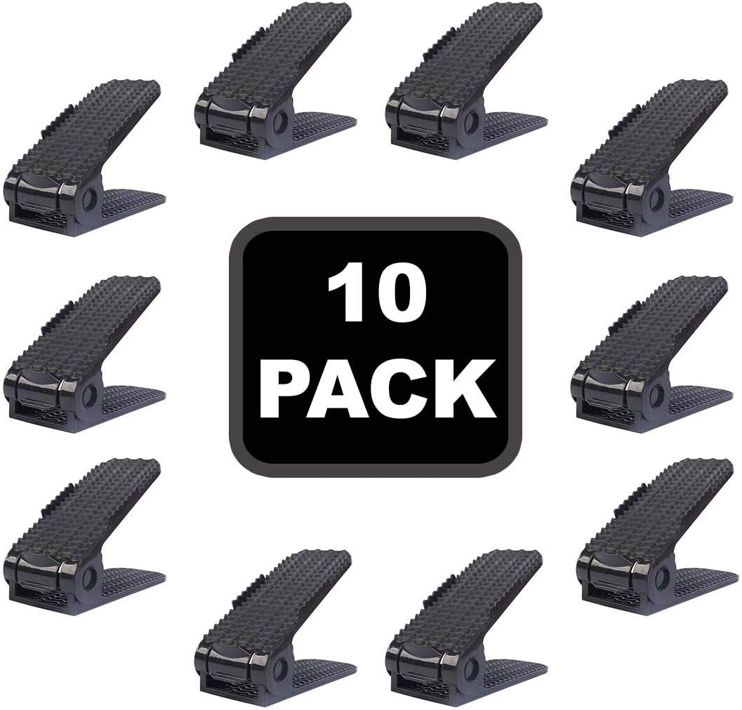 Hanying Adjustable Shoe Slots | Shoe Rack Space Saver | Adjustable Shoe Slots Rack (Black)