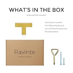 Ravinte 10 Pack Kitchen Cabinet knobs Square Bar