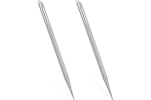 QIANYU 2Pcs Nail Cleaning Cuticle Stick Stainless Steel Cuticle Pusher Remover Dead Skin Polish Peeler Cutter Professional Pedicure Nail Art Care Portable Nail Cleaner for Fingernails Toenails Manicure