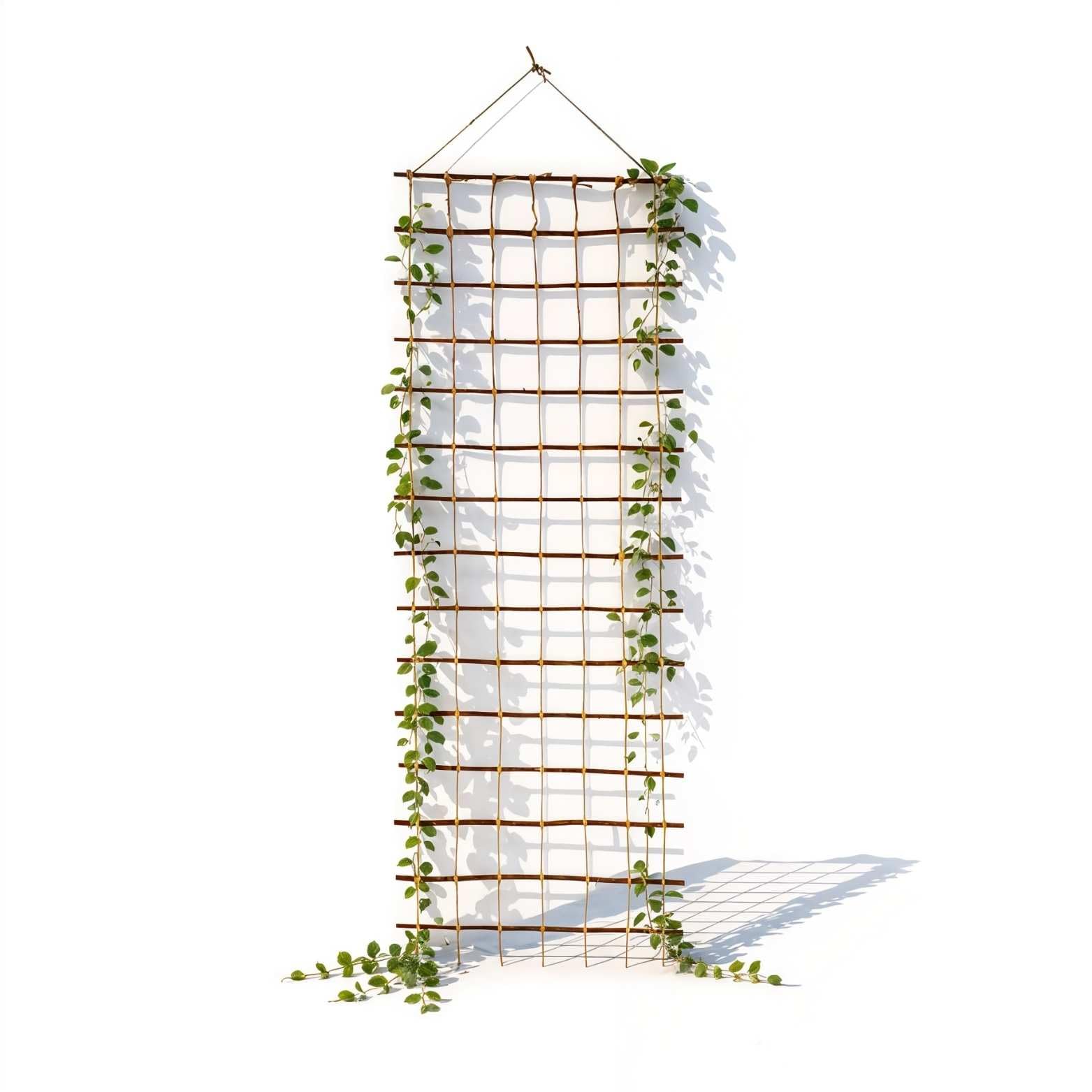 Floranica® Trellis, Lattice - natural | organic support for garden vegetables or flowers | made from cooked untreated willow and jute | string length: 200 cm, width:30 cm