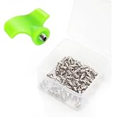 Lejof 50 Pcs Track Spikes, 1/8in &amp; 3/16in &amp; 1/4in &amp; 3/8in &amp; 1/2in Steel Track Shoe Spikes Replacements wiht Spike Wrench for Sports Running Track Shoes