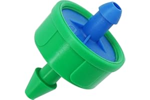 Yeedoox 0.5 GPH Drip Irrigation Emitters Pressure Compensating Drippers Constant Flow Heads Parts Garden Flower Pots Plants Systems Dig Kit for 1/4 Inch Watering Tubing Line 50-Pack, 1/2 GPH