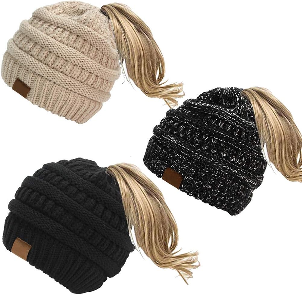 winter hat with hole on top