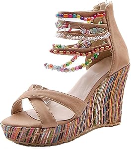 wedge sandals with pearls