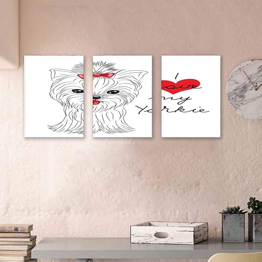 Amazon.com: Yorkie Canvas Prints Wall Art Love My Yorkie Cute Terrier