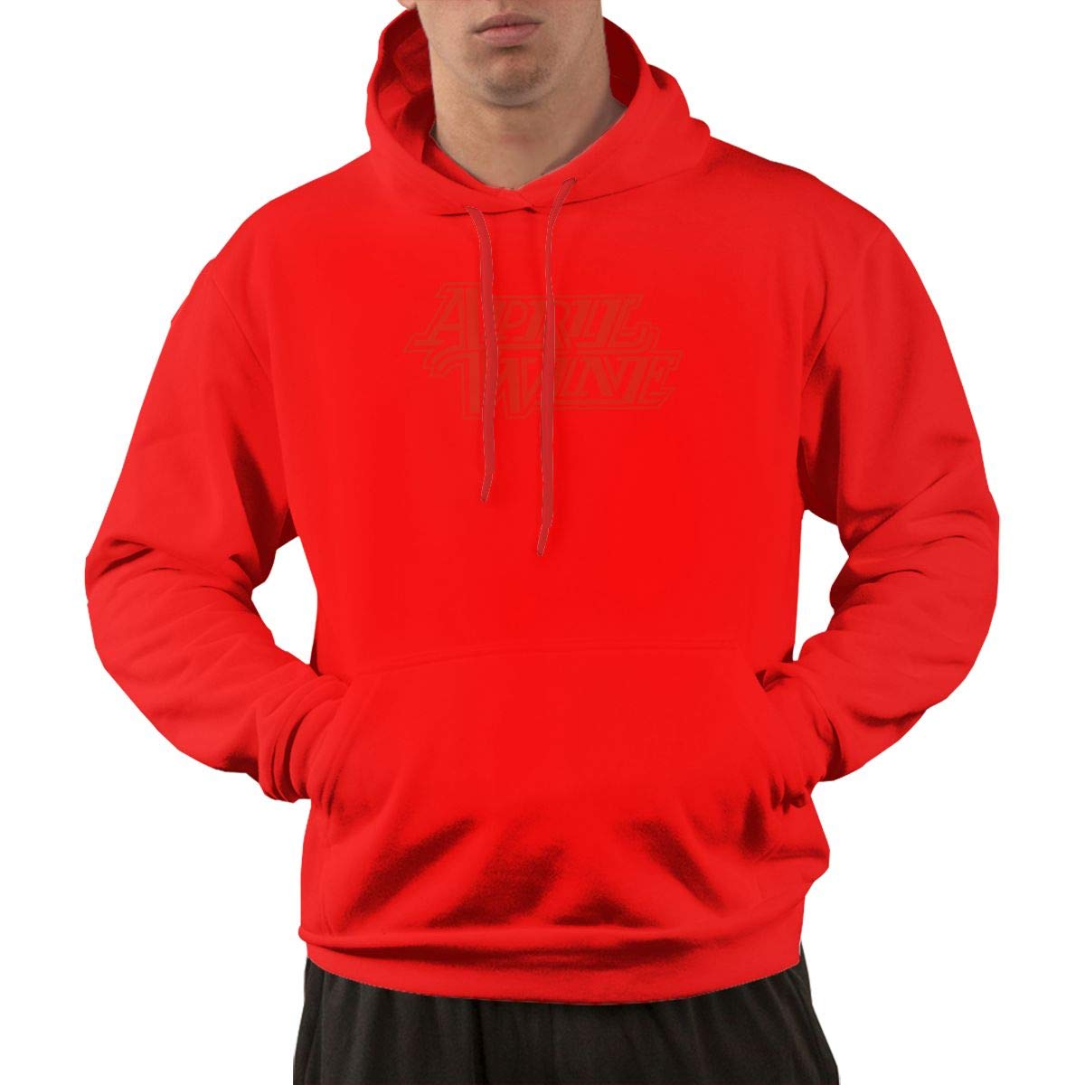 S Pullover Athletic Red Print April Wine Hooded Shirts With Pocket S