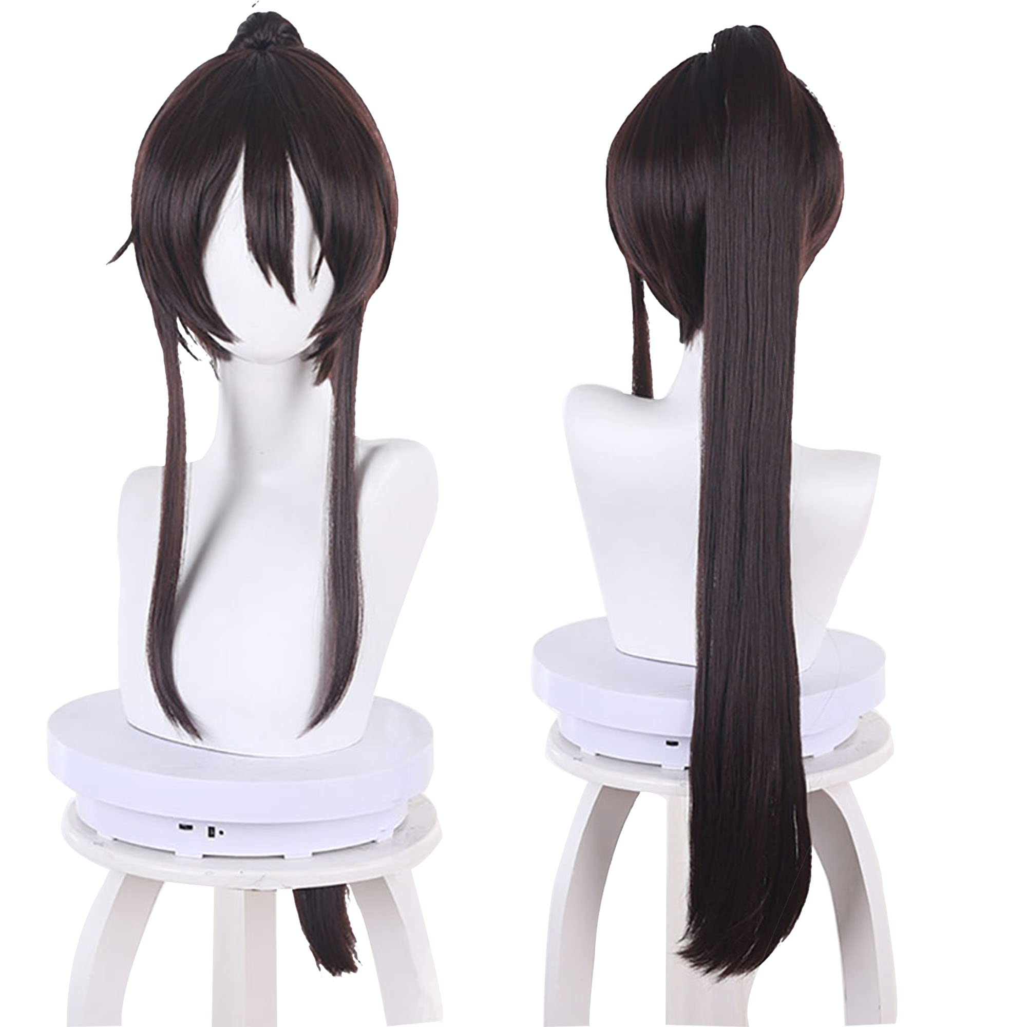 Anime Drak Brown Cosplay Wigs Jigokuraku Role Costume Wig Long Ponytail Hair for Women Halloween Party Unisex Adult Anime Lovers — image 1