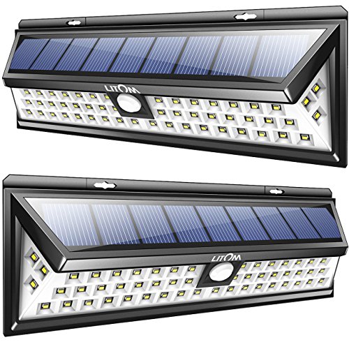 UPC 632423503860, Litom 54 LED Solar Lights Outdoor Solar Power Light with Motion Sensor for Driveway Garden 2 Pack