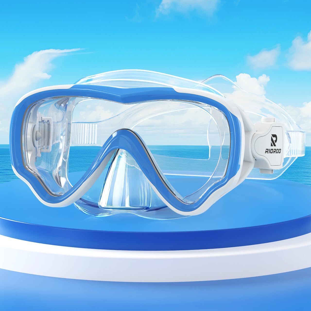 RIOROO Snorkel Mask For Kids, fog Proof and Leak Proof Floating Goggles, 180 ° High-Definition Panoramic Diving Mask With Nose Mask, Swimming Goggles for Boys, Girls, and Teenagers Aged 4-14
