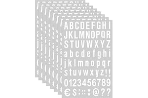 ZONON 8 Sheets Self Adhesive Vinyl Letters Numbers Kit, Mailbox Numbers Sticker for Mailbox, Signs, Window, Door, Cars, Trucks, Home, Business, Address Number(White,1 Inch)