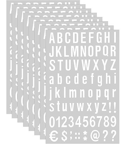 Waynoda Vinyl Alphabet Stickers – 10 Sheets, 520 Capital Letters (1” & 2”), Self-Adhesive For Signs, Mailbox, Windows