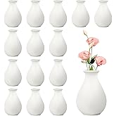 15 Pack White Ceramic Bud Vases Bulk, 3.9 Inch Premium Boho Small Flower Vases White Ceramic Vases for Centerpieces for Pampas Garss Dry Flowers Home Wedding Table Decor