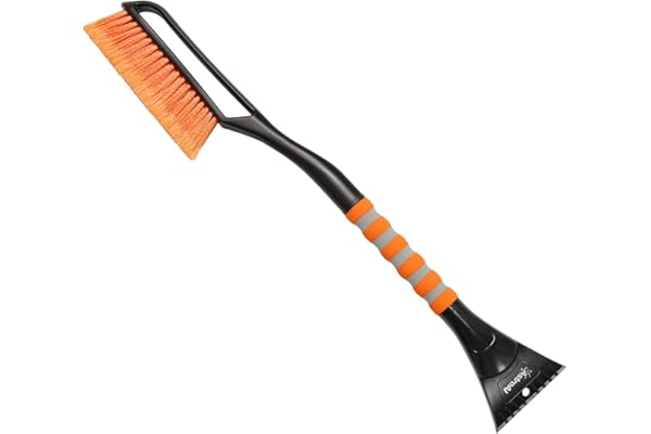AstroAI 27 Inch Snow Brush and Detachable Ice Scraper with Ergonomic Foam Grip for Cars, Trucks, SUVs (Heavy Duty ABS, PVC Br