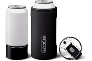 BrüMate Hopsulator Trio 3-in-1 Insulated Can Cooler for 12oz / 16oz Cans + 100% Leak Proof Tumbler with Lid | Insulated for Beer, Soda, and Energy Drinks (Matte Black)