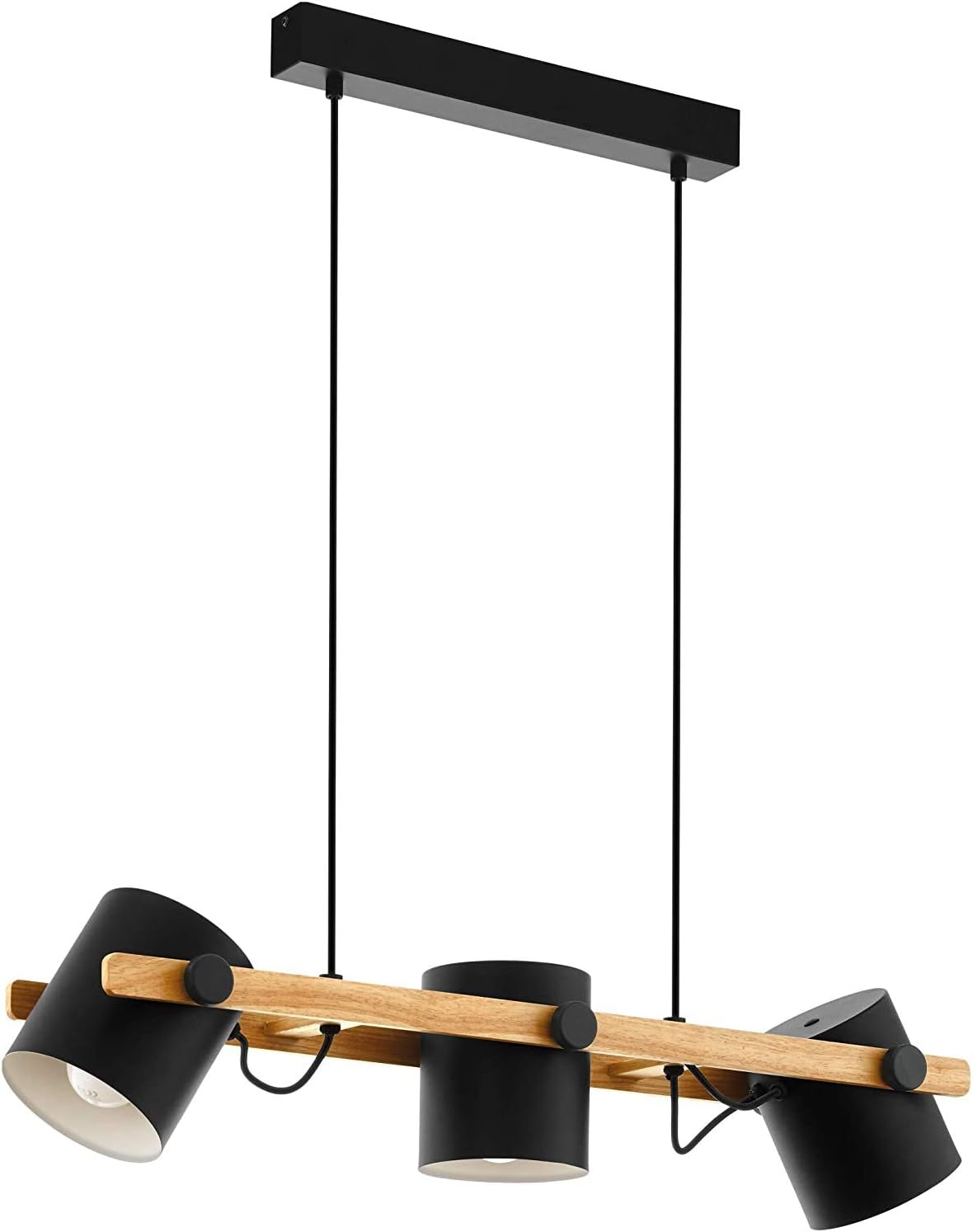 Lámpara Colgante De Madera Moderna, Luces Colgante Minimalista Negra