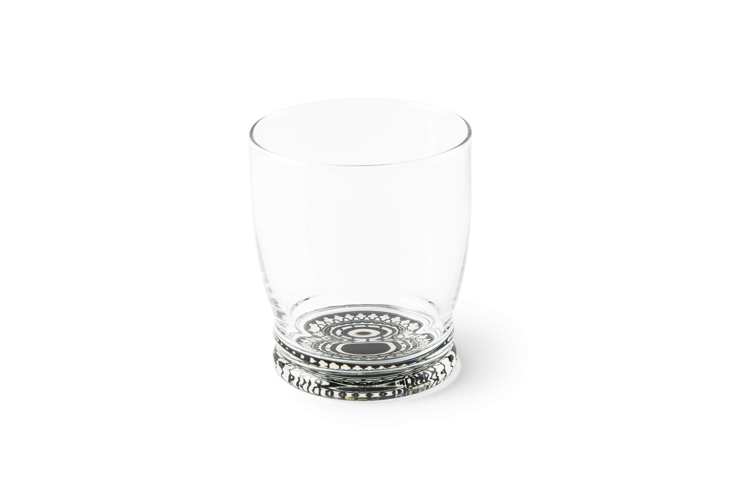 Excelsa Boheme Noir Set of 6 Water Glasses with Decorated Base, Glass